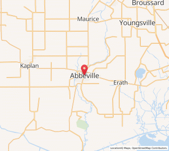 Map of Abbeville, Louisiana