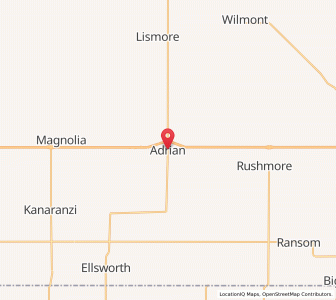Map of Adrian, Minnesota