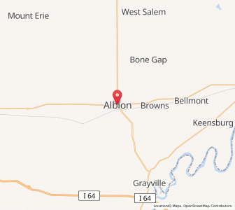 Map of Albion, Illinois