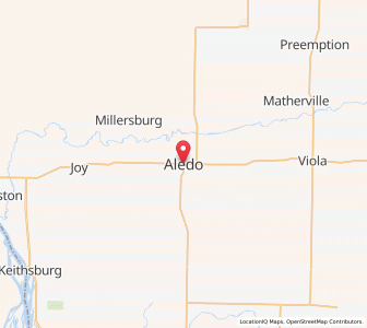 Map of Aledo, Illinois