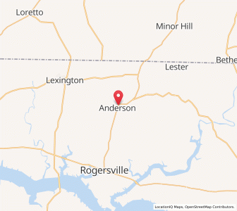 Map of Anderson, Alabama