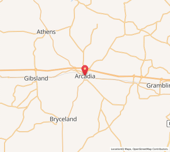 Map of Arcadia, Louisiana