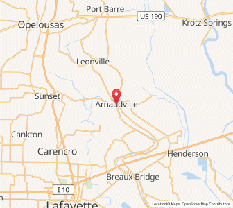 Map of Arnaudville, Louisiana