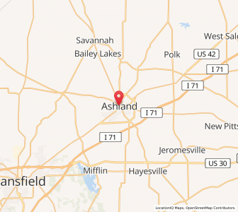 Map of Ashland, Ohio