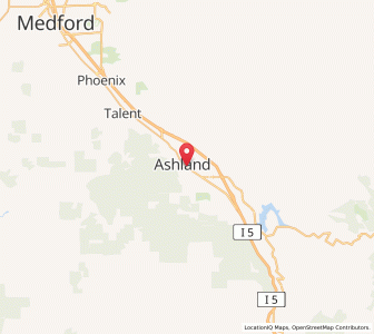 Map of Ashland, Oregon