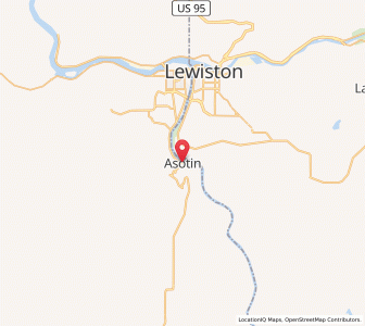 Map of Asotin, Washington