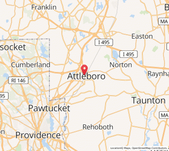 Map of Attleboro, Massachusetts