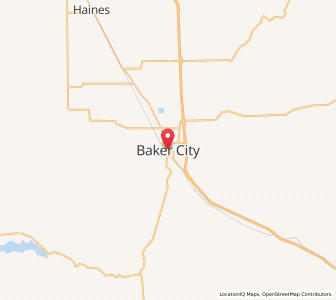 Map of Baker City, Oregon