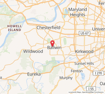 Map of Ballwin, Missouri