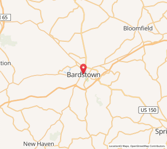 Map of Bardstown, Kentucky