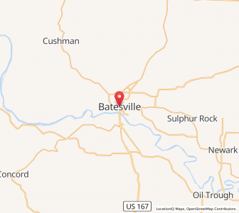 Map of Batesville, Arkansas