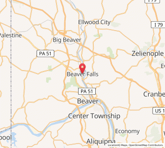 Map of Beaver Falls, Pennsylvania