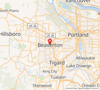Map of Beaverton, Oregon