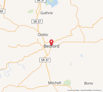 Map of Bedford, Indiana