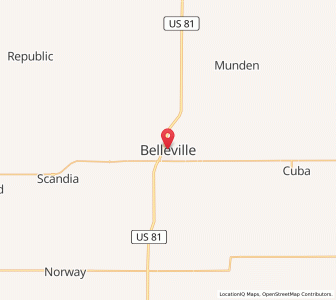 Map of Belleville, Kansas