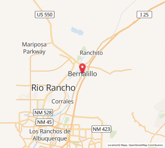 Map of Bernalillo, New Mexico
