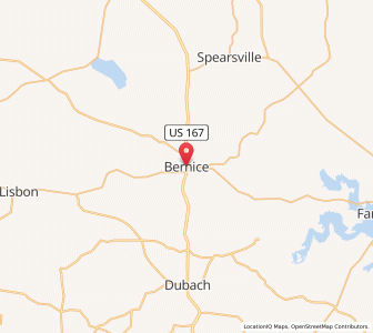 Map of Bernice, Louisiana