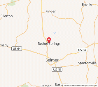 Map of Bethel Springs, Tennessee
