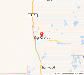 Map of Big Rapids, Michigan