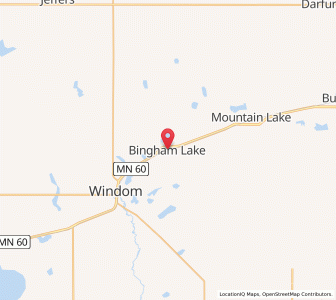 Map of Bingham Lake, Minnesota