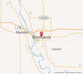 Map of Bismarck, North Dakota