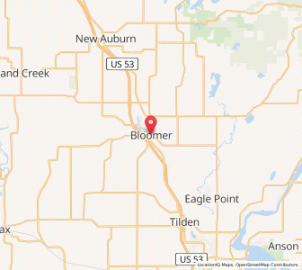 Map of Bloomer, Wisconsin