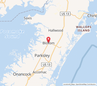 Map of Bloxom, Virginia
