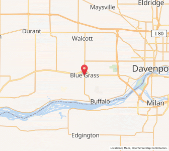 Map of Blue Grass, Iowa