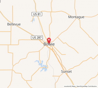 Map of Bowie, Texas