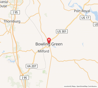 Map of Bowling Green, Virginia