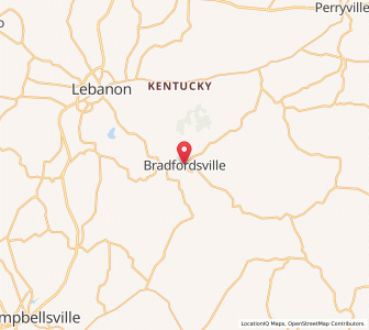 Map of Bradfordsville, Kentucky