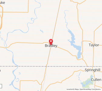 Map of Bradley, Arkansas