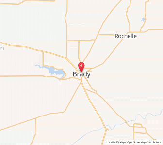 Map of Brady, Texas