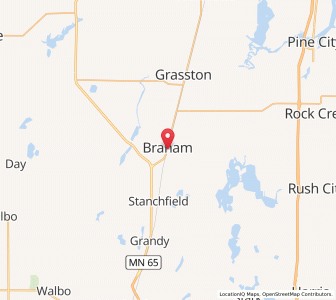 Map of Braham, Minnesota