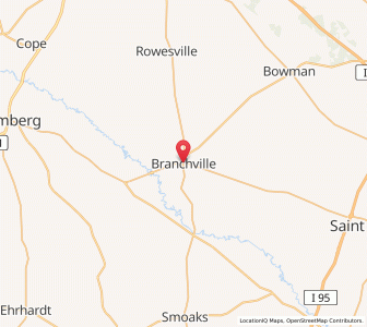 Map of Branchville, South Carolina