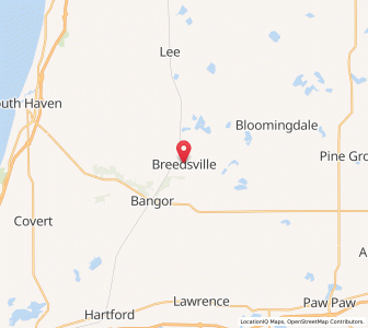 Map of Breedsville, Michigan