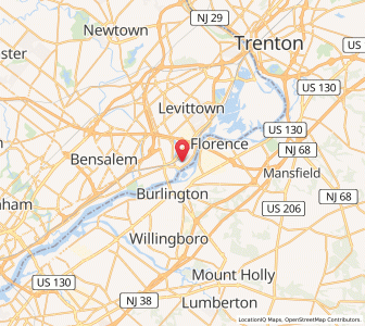 Map of Bristol, Pennsylvania