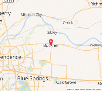 Map of Buckner, Missouri