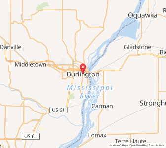 Map of Burlington, Iowa