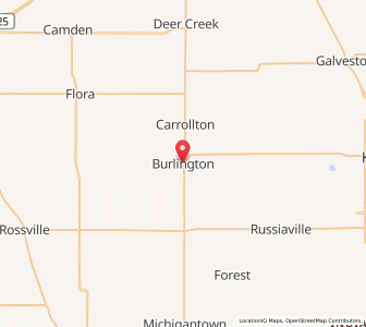 Map of Burlington, Indiana