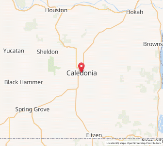 Map of Caledonia, Minnesota