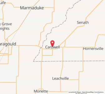 Map of Cardwell, Missouri