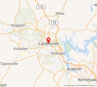 Map of Cartersville, Georgia
