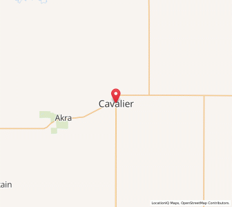 Map of Cavalier, North Dakota