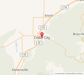 Map of Cedar City, Utah