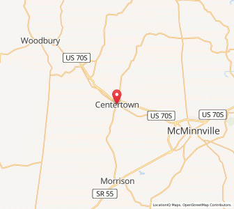Map of Centertown, Tennessee