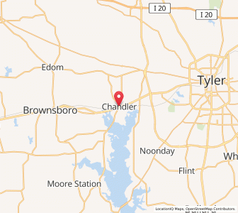 Map of Chandler, Texas