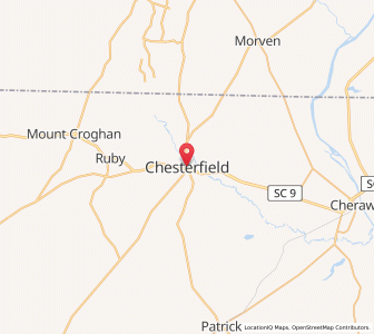 Map of Chesterfield, South Carolina