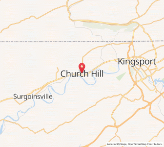 Map of Church Hill, Tennessee