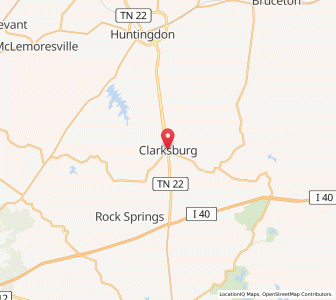 Map of Clarksburg, Tennessee